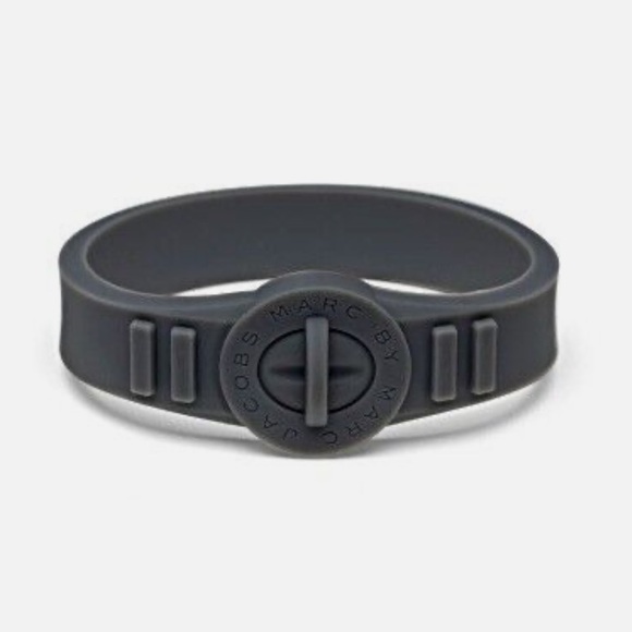Marc By Marc Jacobs Jewelry - Marc By Marc Jacobs Black Rubber Turnlock Bracelet